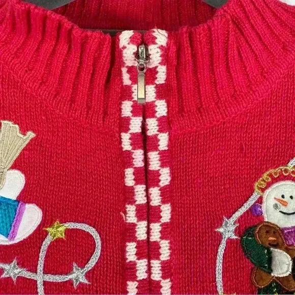 Ugly Christmas Sweater Vest. Planet And Company Woman SZ Petite Large Knit - Picture 5 of 8